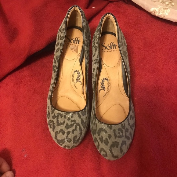 Sofft Premeire heels NWOT size 8.5 MANDY pumps heels animal print gray cheetah - Picture 10 of 11